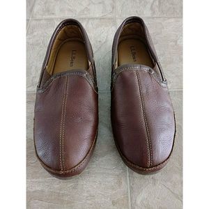 LL Bean Brown Elk Slippers Men's 9M Nice GUC